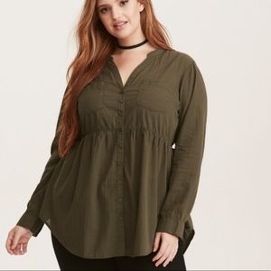 Torrid button up babydoll style shirt